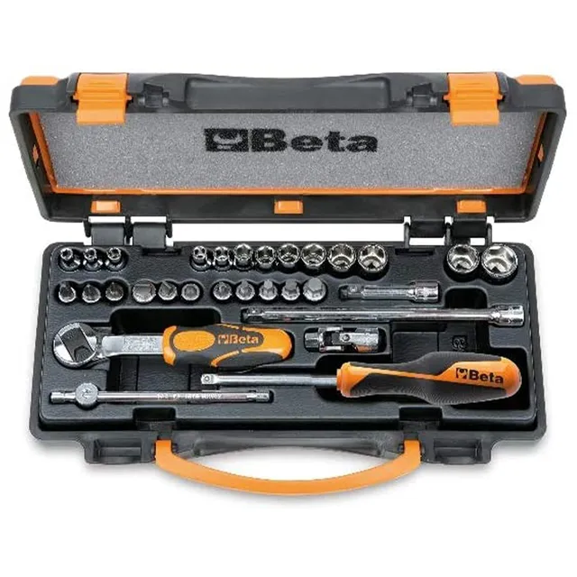 beta-900-c24-set-30-pezzi-chiavi-a-bussola-1-4-con-13-bussole-11-inserti-giravit image 1