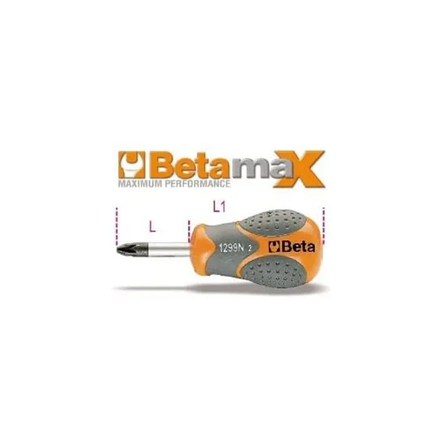 beta-1299pzk-1-pozidriv-supadriv-pz1-cross-head-screwdriver-black-chrome-80-mm image 1