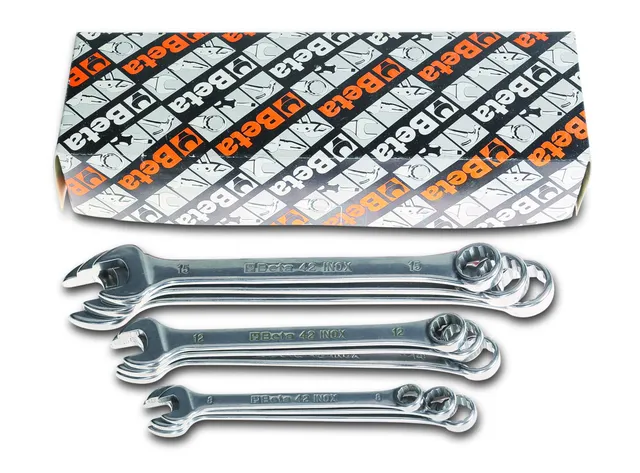 beta-42inox-s11-set-di-11-chiavi-combinate-in-acciaio-inox-cromato-prestazioni-s image 1