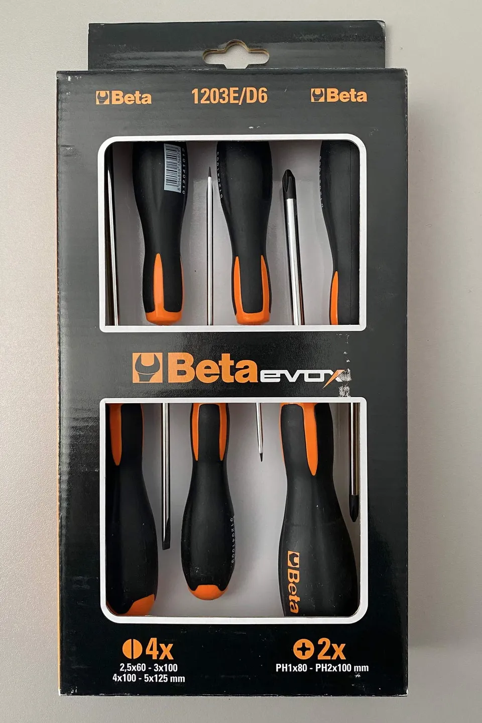 beta-1203e-d6-evox-set-6-giraviti-professionali-lama-piatta-e-phillips-con-impug image 1
