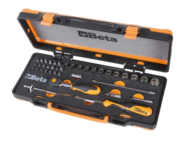 beta-900-c12mr-assortimento-12-chiavi-a-bussola-esagonali-1-4-con-cricchetto-rot image 1