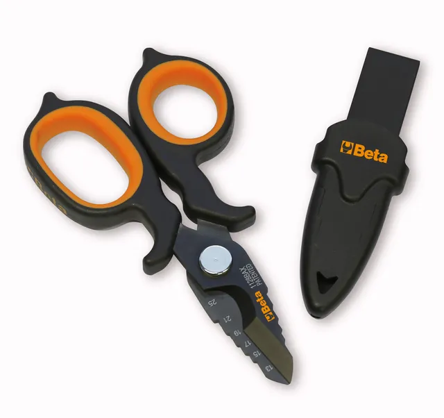 beta-1128bax-forbici-per-elettricisti-a-doppio-effetto-lame-inox-con-rivestiment image 1