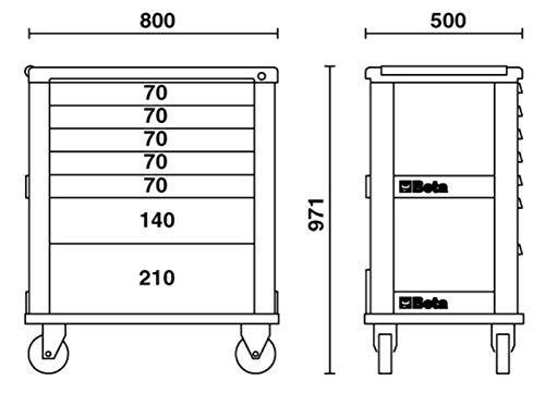 beta-c39-7-r-cassettiera-mobile-per-attrezzi-con-7-cassetti-su-guide-a-sfere-ser image 6