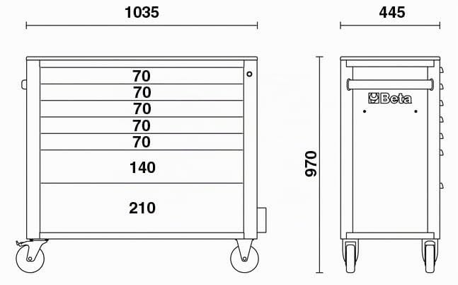 beta-c24saxl-7-r-carrello-cassettiera-porta-attrezzi-xl-con-7-cassetti-guide-tel image 3