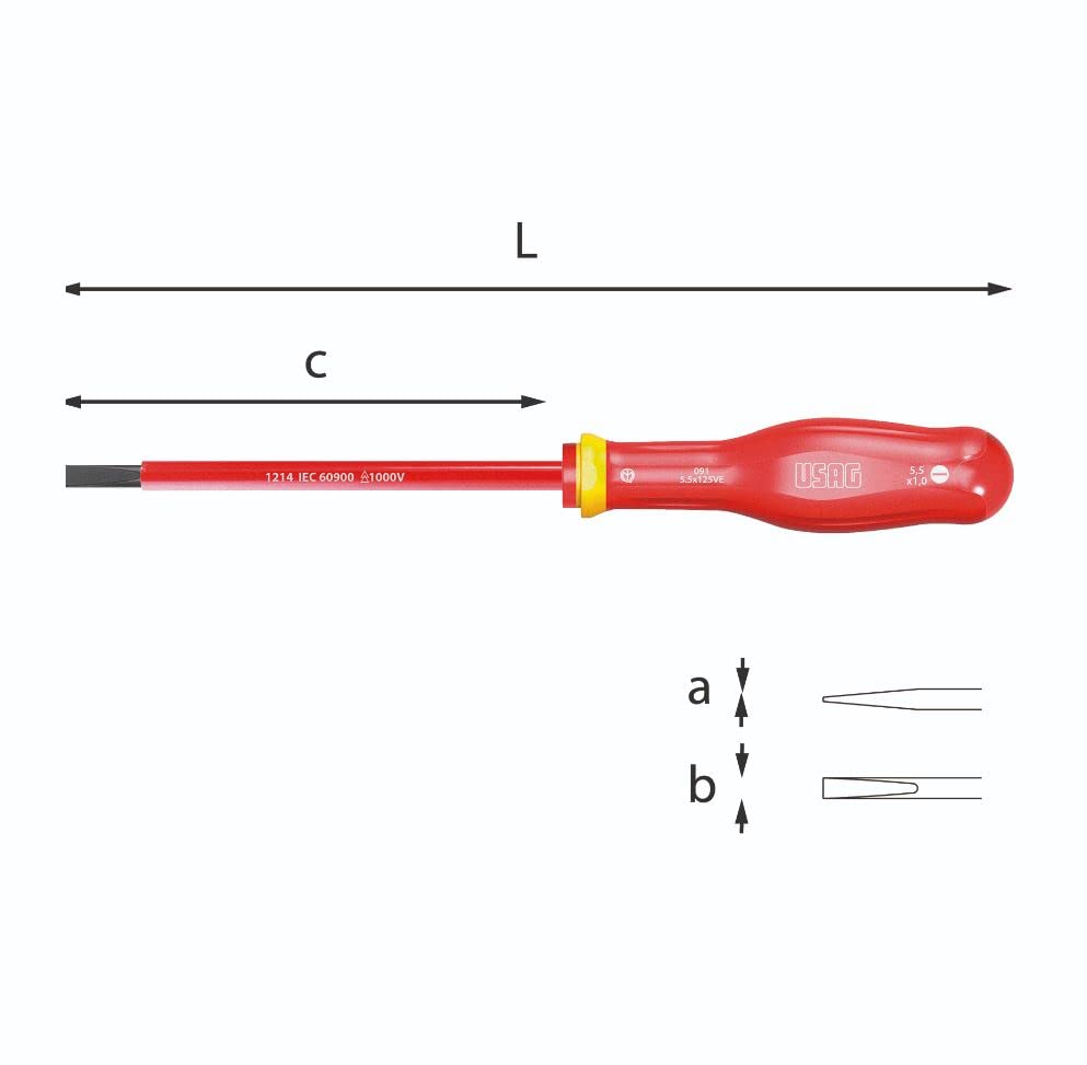 usag-u00910103-serie-giraviti-isolati-1000v-6-pezzi-rosso-set-cacciaviti-elettri image 6