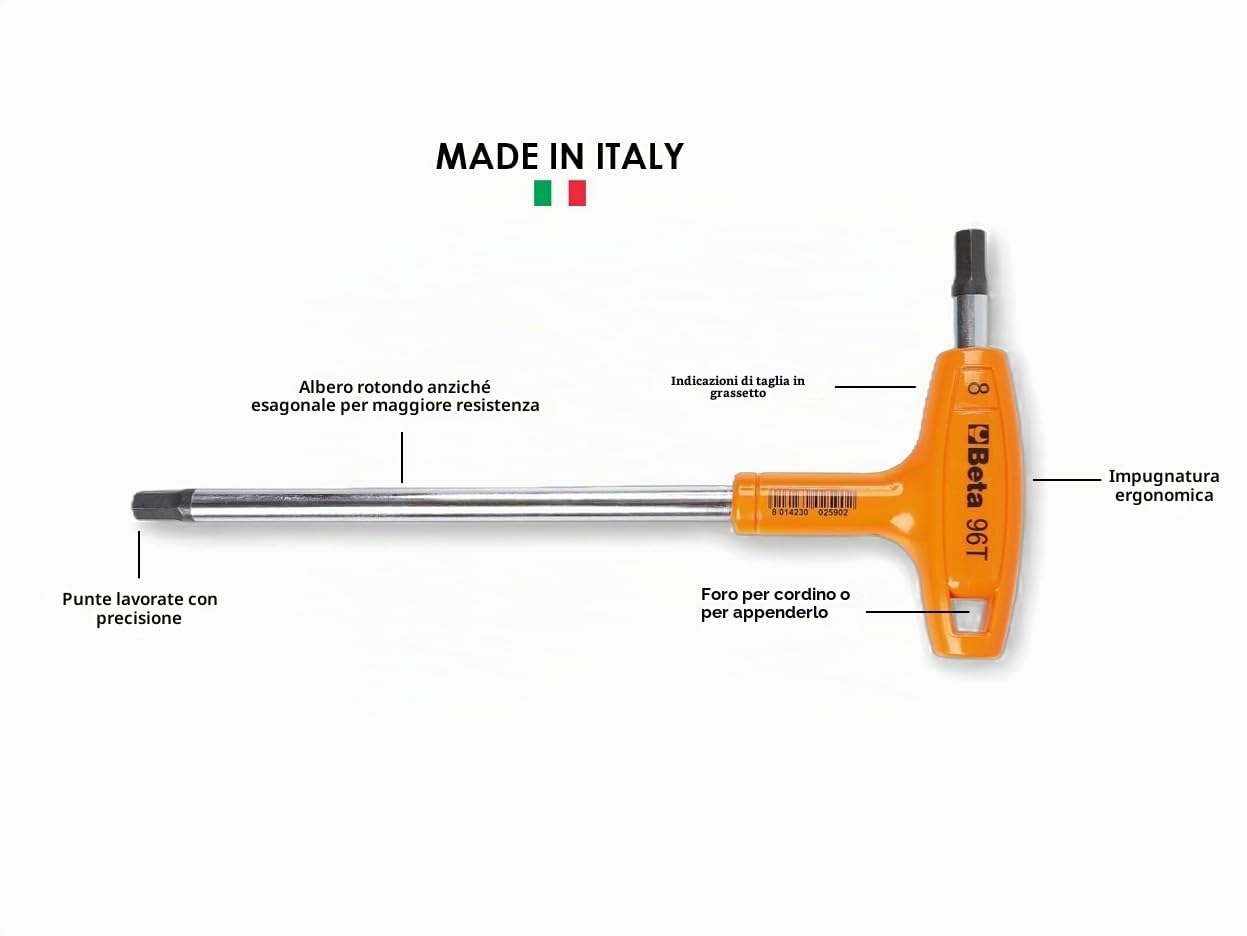 beta-96t-3-chiave-maschio-esagonale-piegate-3-mm-cromate-con-impugnatura-di-mano image 2