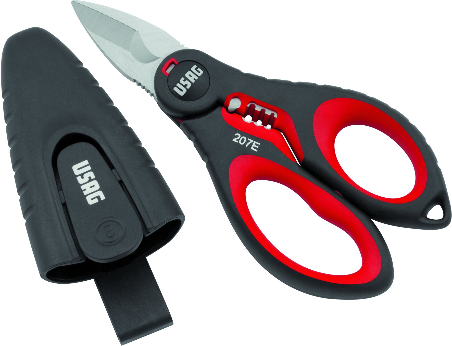 usag-207-e-forbice-professionale-per-elettricisti-in-acciaio-inox-con-tagliacavi image 1