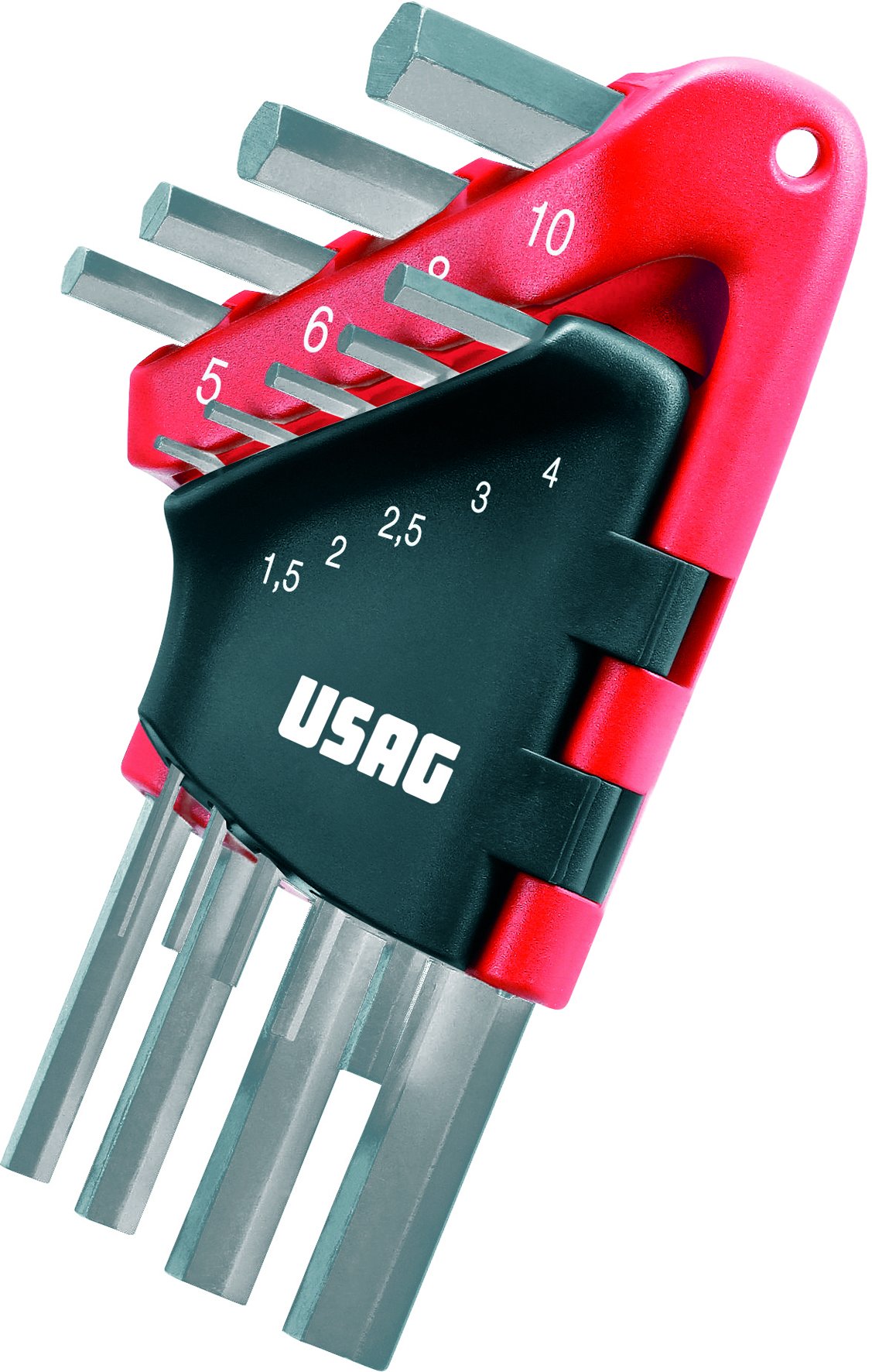 usag-280-s9-set-9-chiavi-a-brugola-maschio-esagonale-da-1-5-a-10-mm-acciaio-cr-v image 1