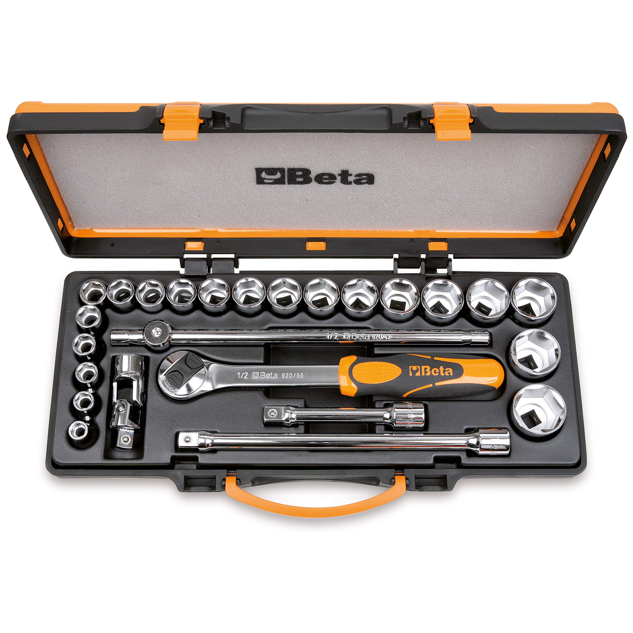 beta-920a-c20x-set-20-chiavi-a-bussola-esagonali-e-5-accessori-in-cassetta-di-la image 1