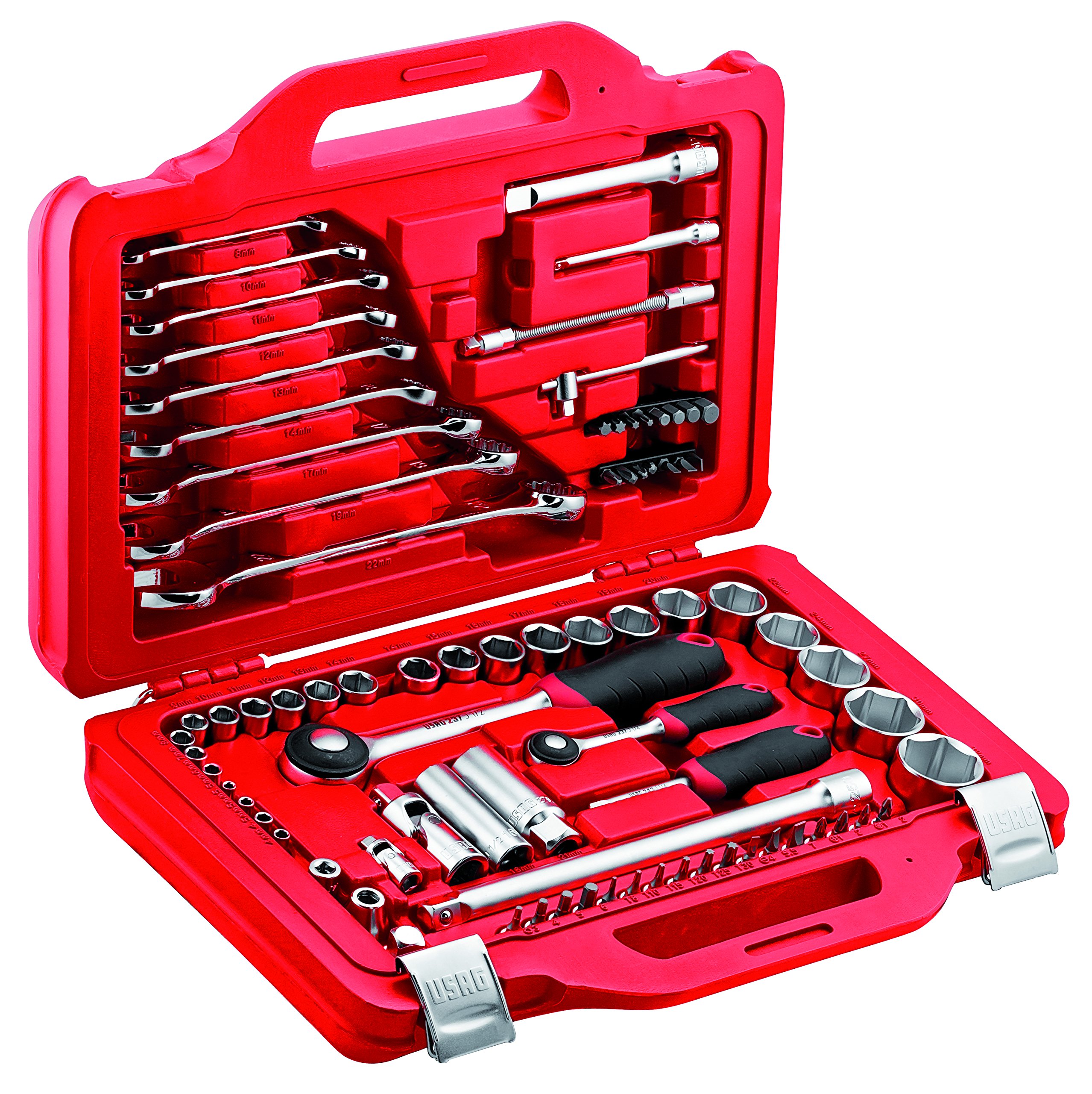 usag-601-1-4-1-2-j82-assortimento-in-cassetta-modulare-con-bussole-esagonali-e-c image 1